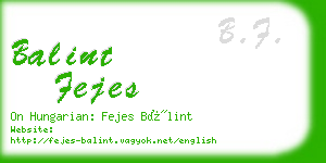 balint fejes business card